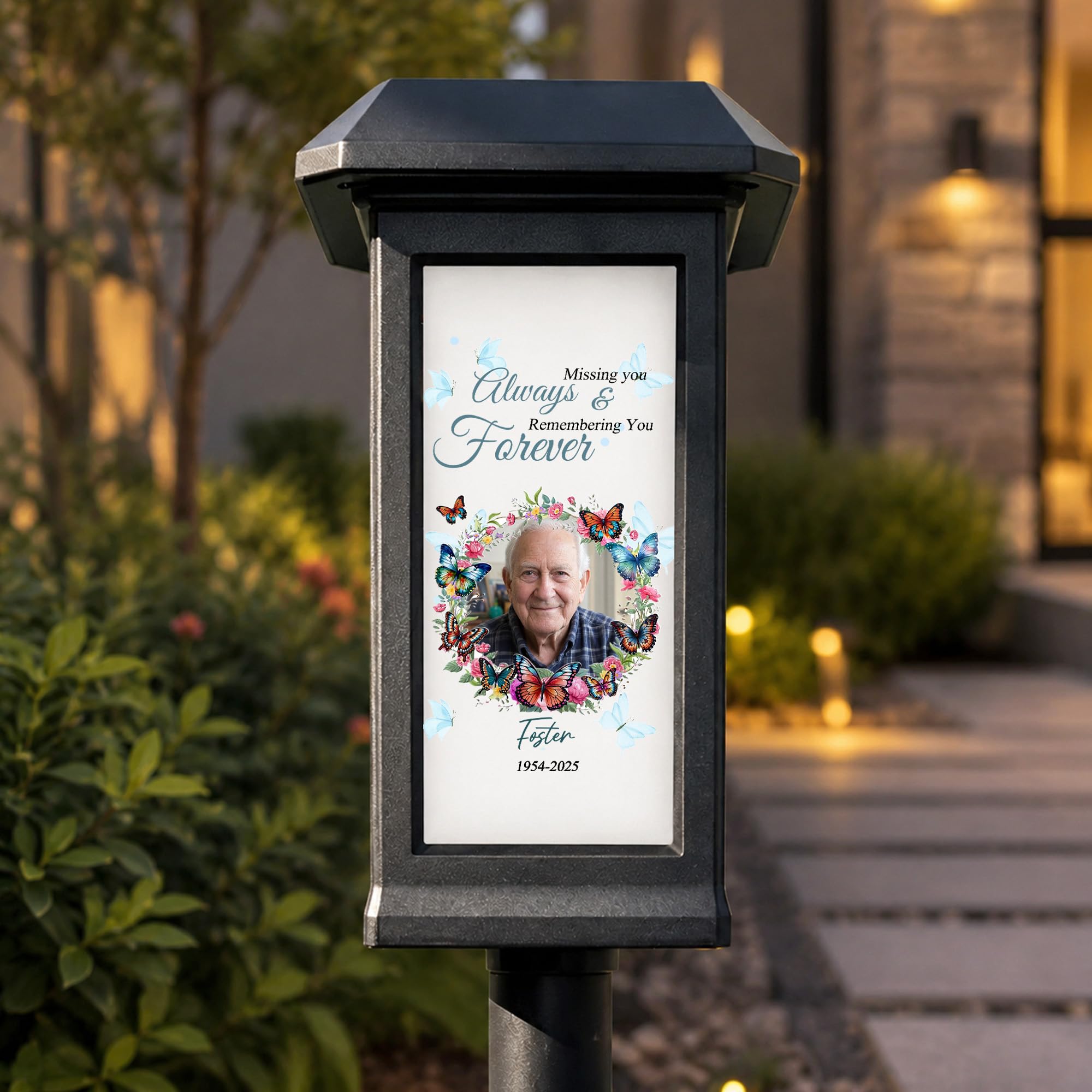 callie Personalised Memorial Solar Garden Light, Custom Butterfly Solar Light Outdoor for Cemetery Grave with Photo & Name & Year | Remembrance Sympathy Gifts for Loss of Loved