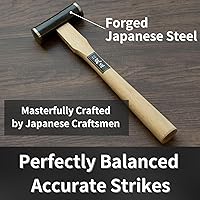 Vista 3 de GENNO - Martillo de carpintero japonés 20.11 oz20 onzas, resistente de doble cara, mango de madera para cincel, plano de mano japonés, clavo