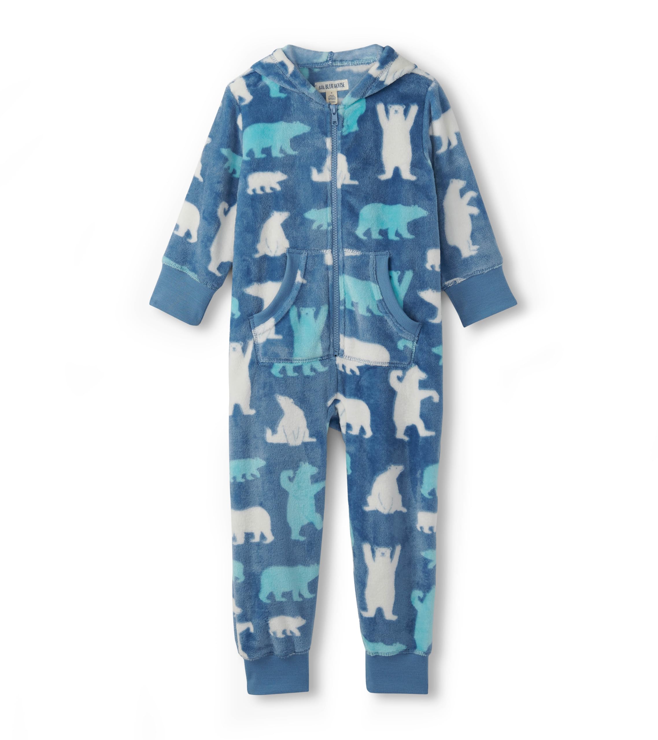 Little Blue House Family Hooded Fleece Jumpsuits Onesie, Polar Bears, 2 Years