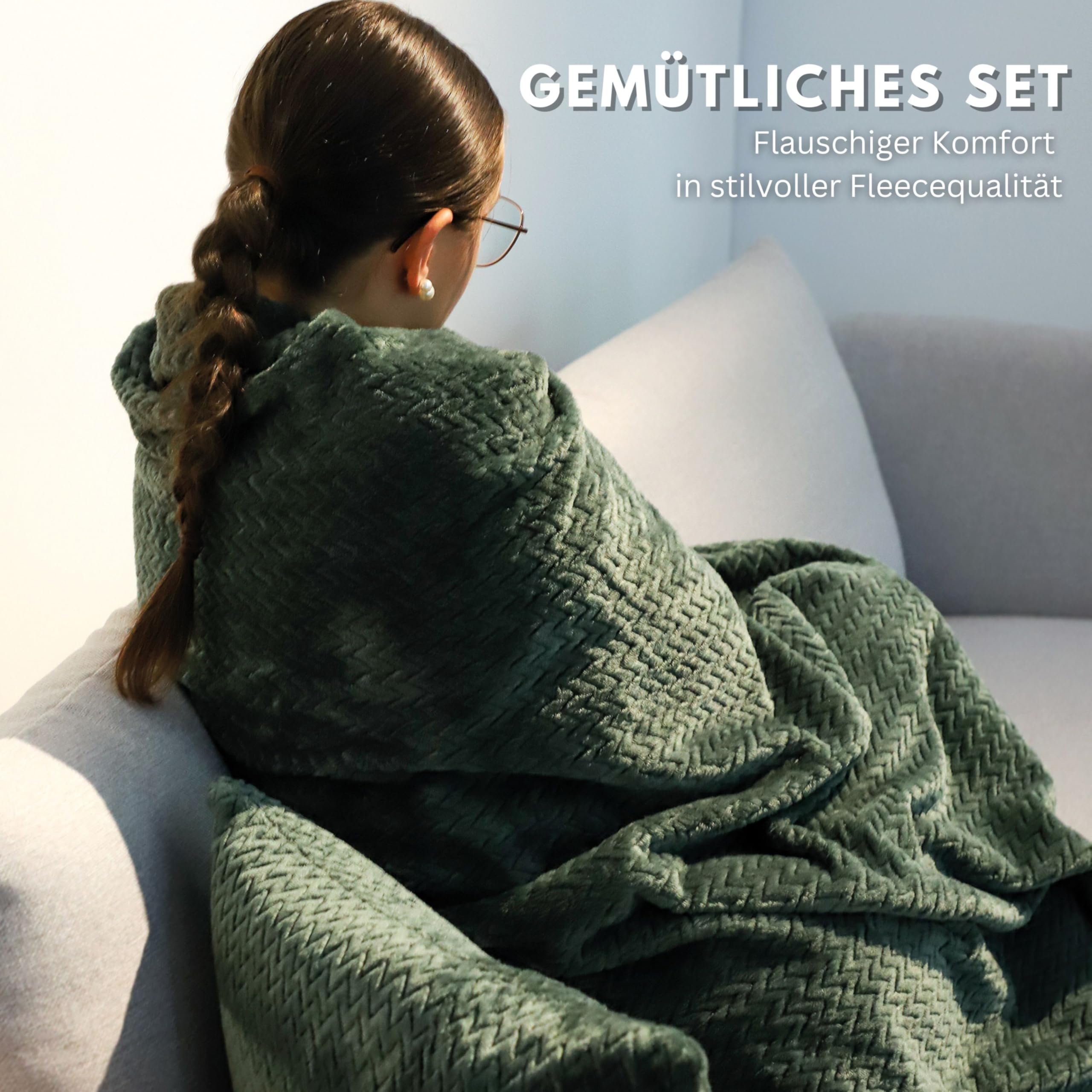 Knuffeldeken 150 x 200 cm, warme pluizige bedsprei, deken en bankdeken mama, vrouwen en vriendin (groen, 150 x 200 cm Knuffeldeken 150 x 200 cm, warme pluizige bedsprei, deken en bankdeken mama, vrouwen en vriendin (groen, 150 x 200 cm