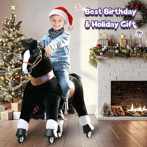 Miniatura 28 de PonyCycle Caballo Pony Niños Ride on Toys Classic Model U (con freno/36 pulgadas de altura/tamaño 4 para edades de 4 a 7) caballo caballo caminando