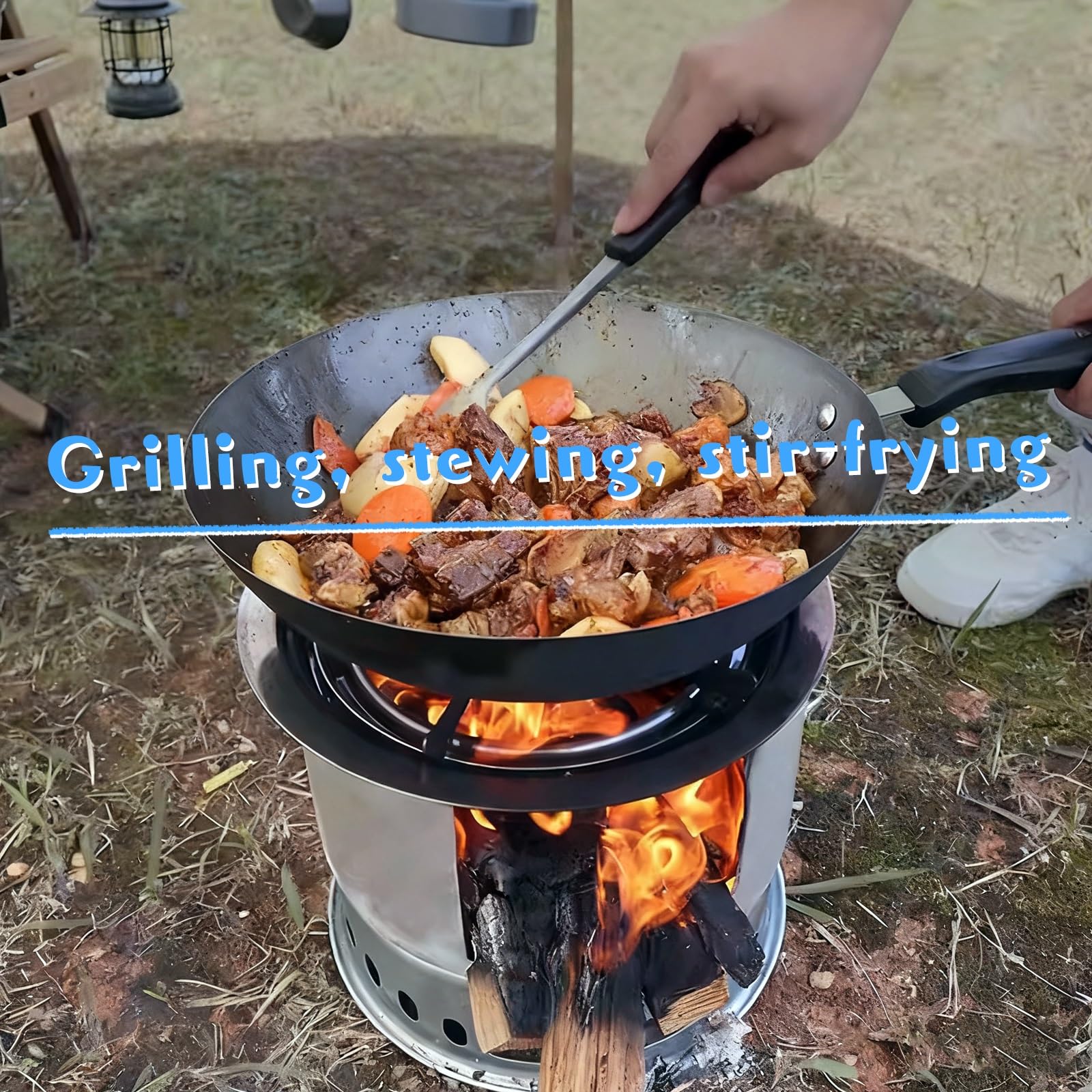 Grillkamin Anzündkamin Gartenkamin Grillkohle Anzündkamin mit Aufbewahrungstasche Perfekt for Rucksackreisen Einzelcamping Zeltheizung Kochen im Freien