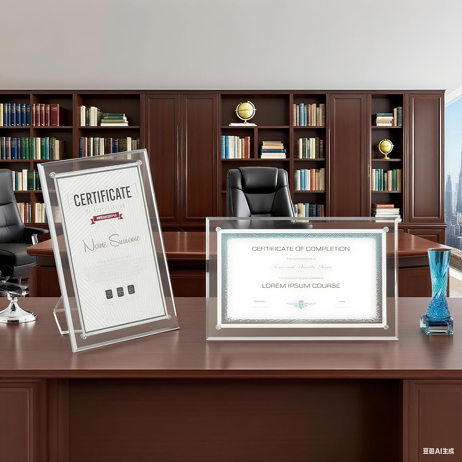 POZEAN 5x7 Acrylic Picture Frame, 4 Pack Clear Acrylic Frame with Stand, Frameless Magnetic Picture Frame, Transparent Photo Frame for Desktop Display Home Office Decor - Image 6