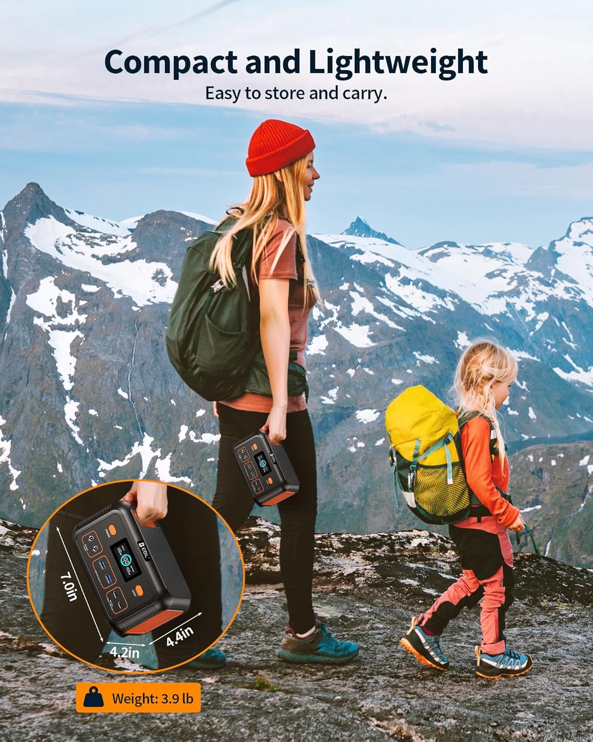 EBL Power Bank Portable Power Station 153Wh, Outdoor Generator 150W with LiFePO4 Battery, Bi-directional Fast Charging, Home Backup for Travel, Camping