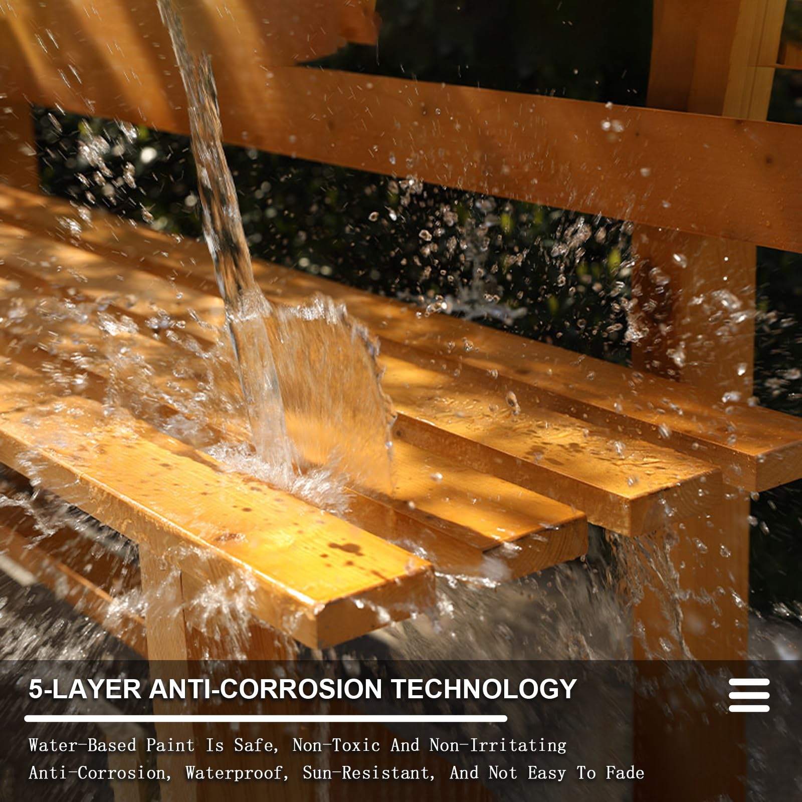 Panca Legno Esterno, Panche da Esterno con Doghe, Panchina da Giardino per Esterni per Patio, Giardino, Balcone, Cortile, Blu, Marrone, Bianco, Giallo Opzionale(White,120cm/47in)