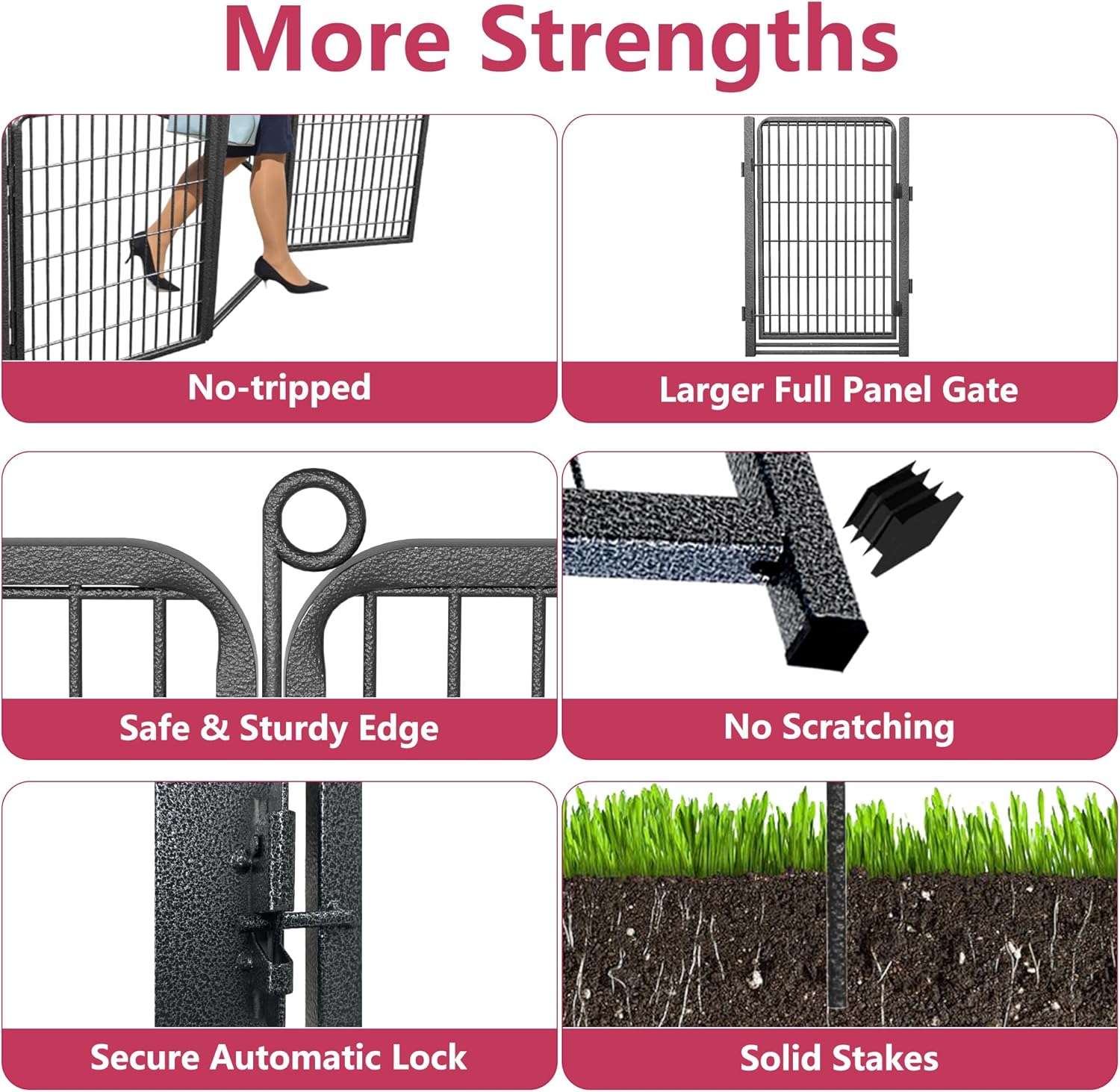 Dog Playpen with Extra Large Door Dog Fence Outdoor for Yard Indoor Dog Pen 40inch 10 Panels Dog Pens Outside Anti-Rust Pet Fence Portable Fence for RV Camping Yard