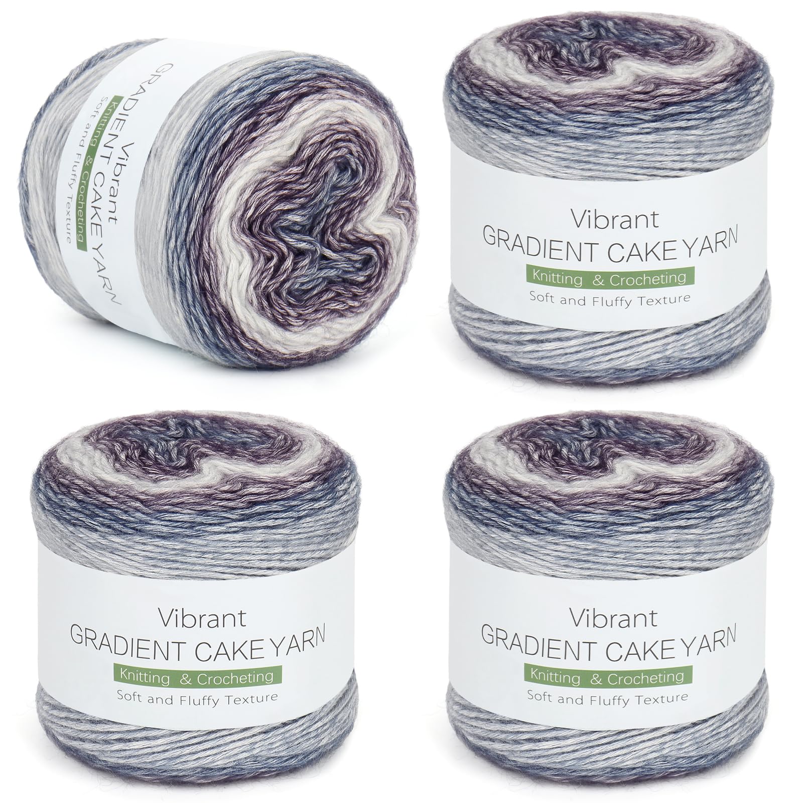 4 Gomitoli Di Lana Morbida Da 100g | Filato Grosso Per Uncinetto E Maglia | Colore Grigio Chiaro | Per Sciarpe Coperte E Fai Da Te - 2