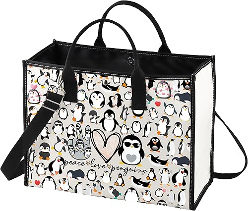 Miniatura 7 de LEVLO Pingüinos divertidos cosméticos maquillaje bolsa de regalo amante de los animales paz amor pingüinos maquillaje cremallera bolsa de pingüinos