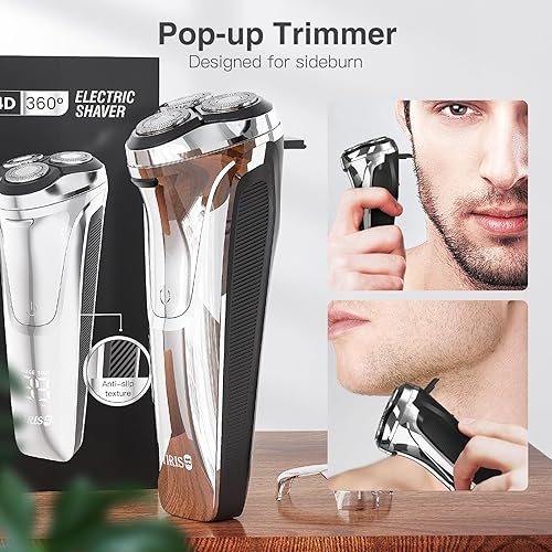 Miniatura 4 de YIRISO Maquinilla de afeitar eléctrica para hombres, afeitadora eléctrica 2023 para hombre, afeitadora húmeda y seca con recortadora emergente,
