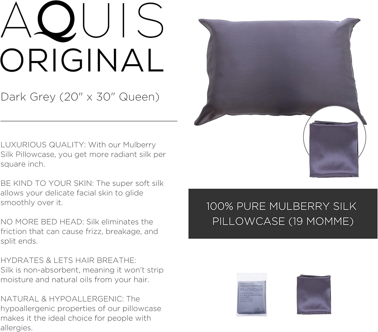 aquis silk pillowcase