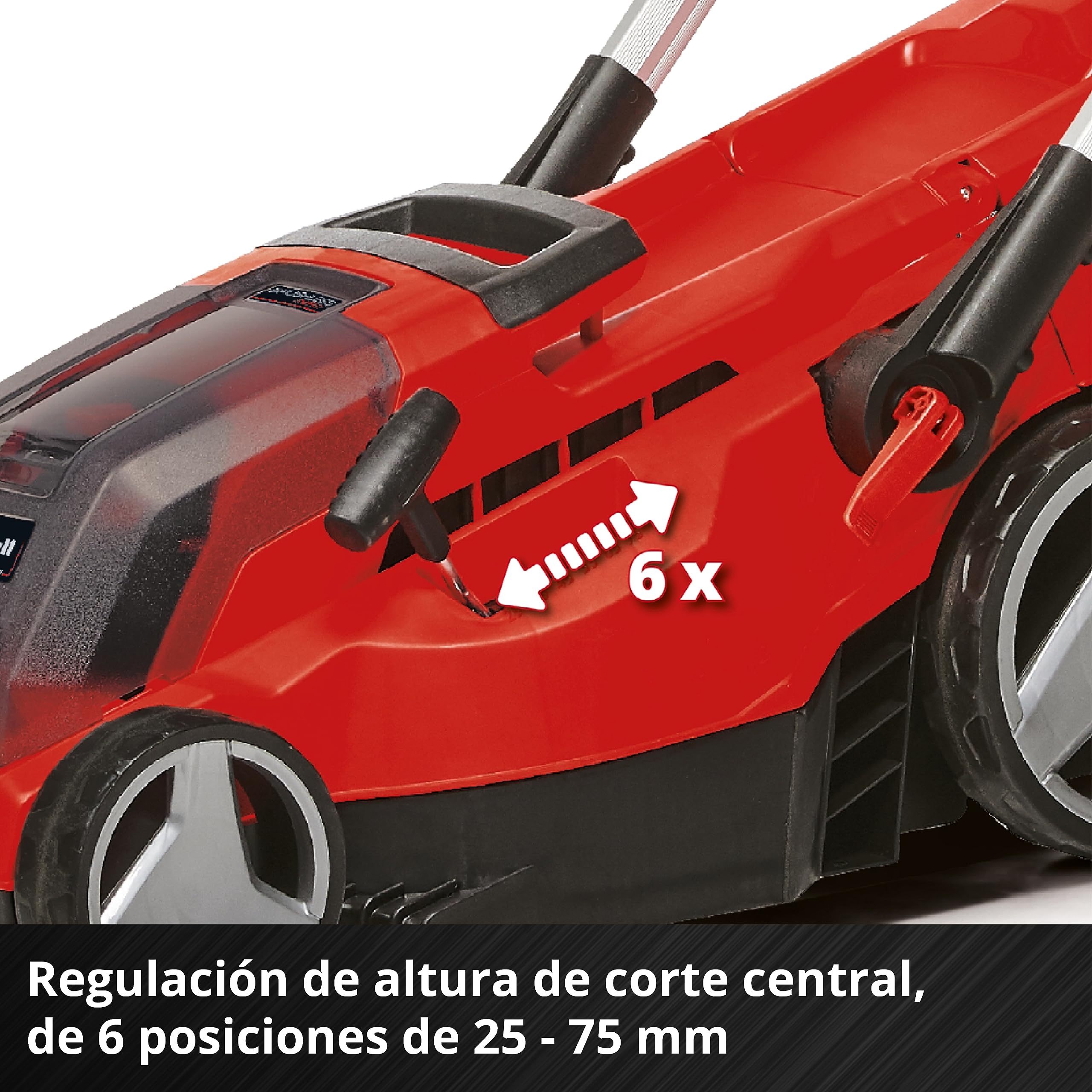 Einhell Set de cortacésped con batería GP-CM 36/450 Power X-Change (36 V, 38 cm de corte, 450 m², sin escobillas, mullido, bolsa colectora de 45 l, dos baterías de 4,0 Ah + cargador Twincharger)