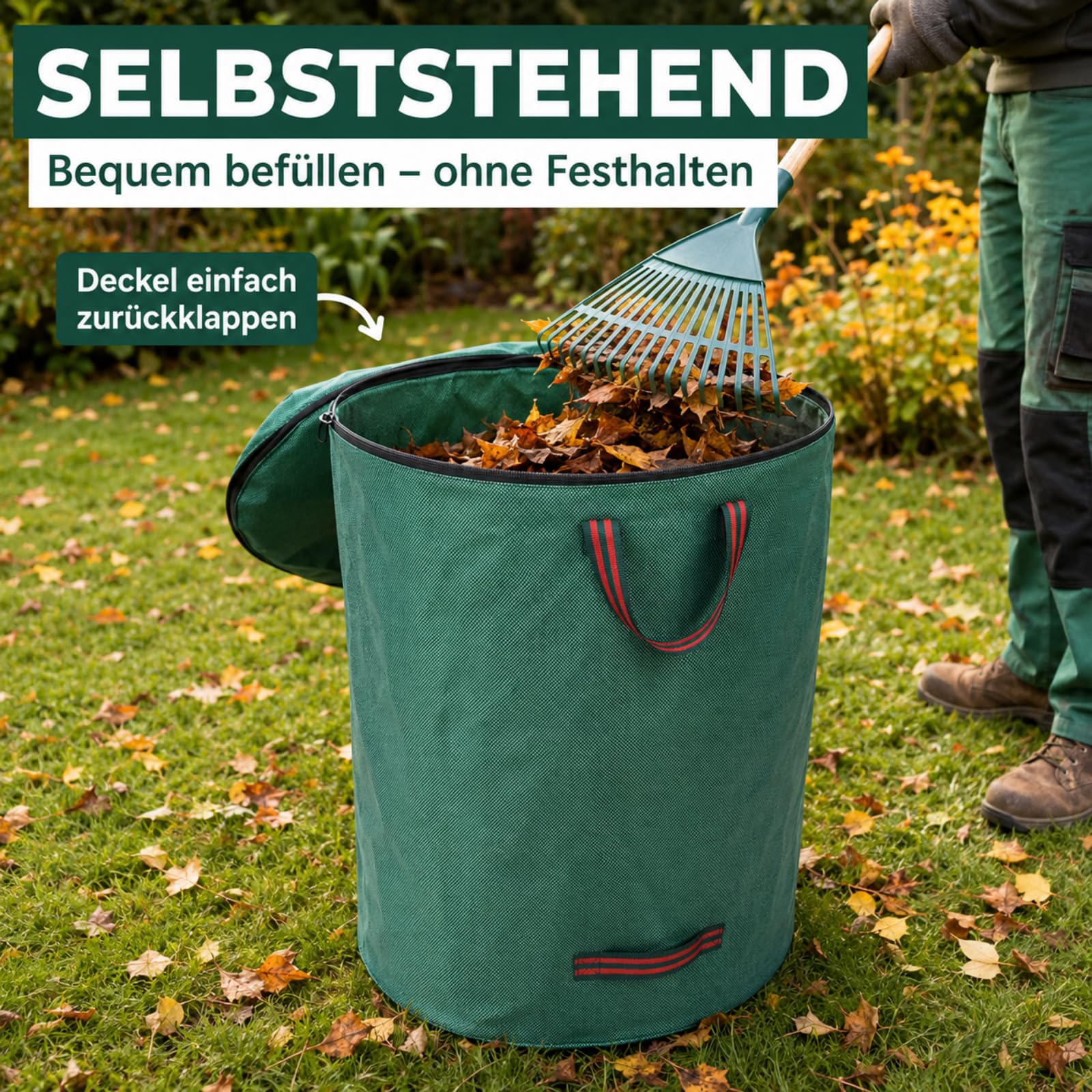Gartenabfallsack 3 Stück robust und reißfest selbststehend