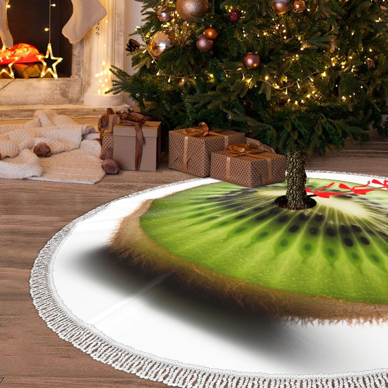 Jupe de sapin en peluche douce pour un Noël magique en famille
