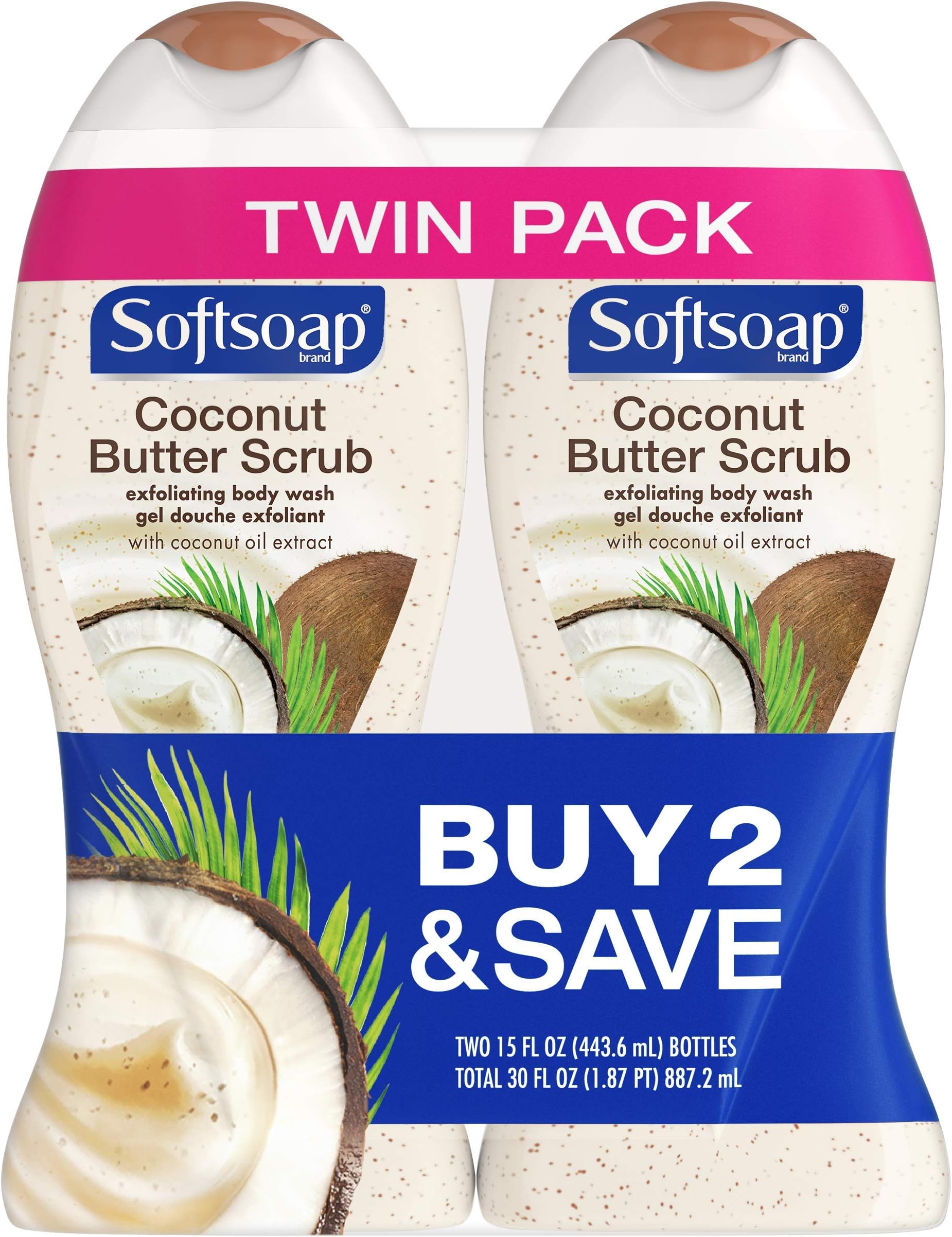 Softsoap Body Wash, Coconut Butter Scrub , Exfoliating