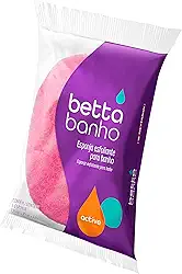 BettaBanho - Esponja Active Esfoliante com Fibra Abrasiva para Banho, Cor Rosa, Bettanin