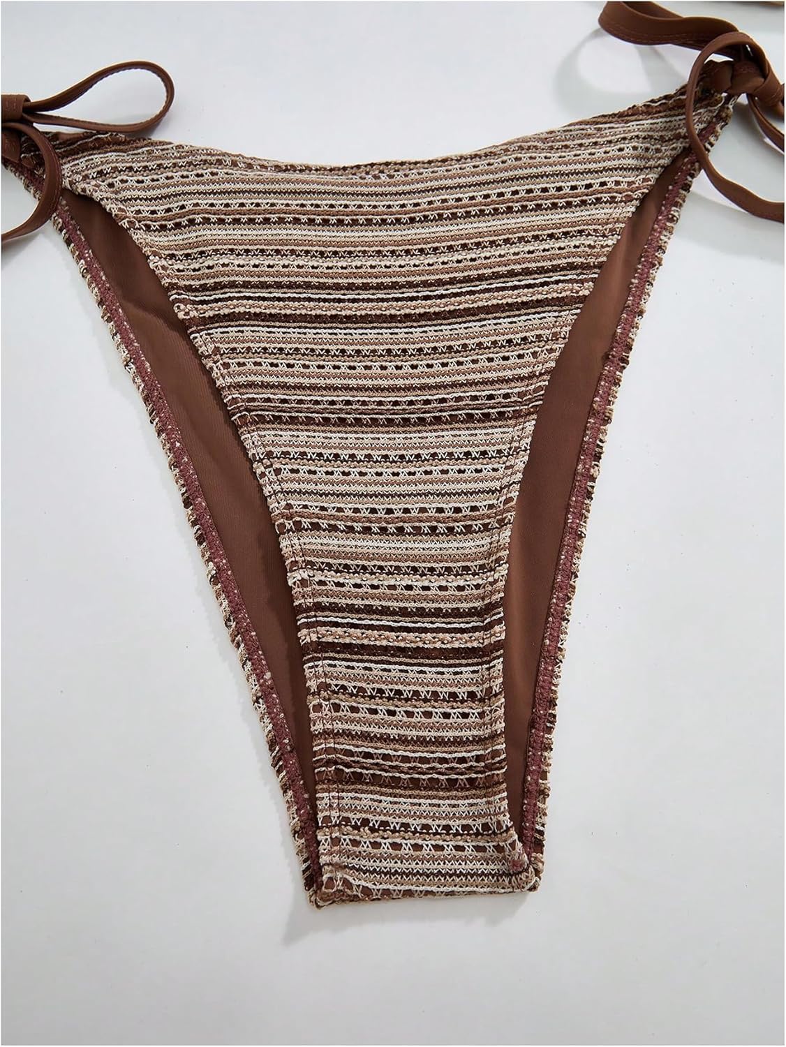 MakeMeChic Women's Plus Size 3 Piece Bikini Set Striped Halter Tie Backless Swimsuit with Cover Up Shorts