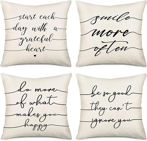 Miniatura 8 de Fukeen Juego de 4 fundas de almohada de playa de verano, diseño de animales marinos, peces y estrellas de mar, cangrejo, funda de cojín de algodón y