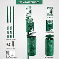 Vista 9 de POCHAR Estación de eliminación de desechos de perros de aluminio inoxidable para parques de mascotas, estación de 10 galones para excrementos