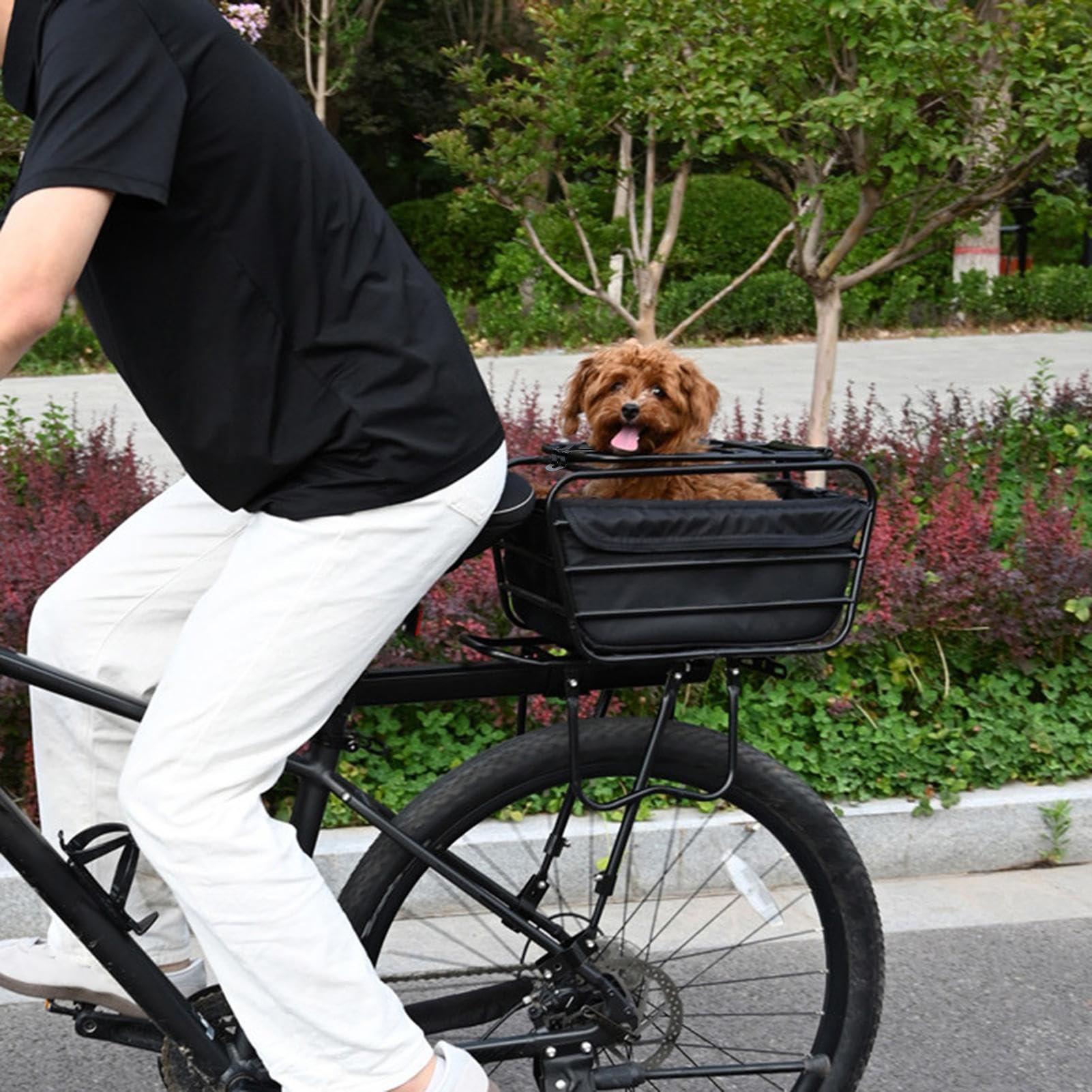 Cestino portabiciclette, in acciaio al carbonio, sicuro | Cestino portaoggetti per animali domestici, per touring, avventure in tutte le stagioni, negozi professionali, casa, strada, ciclismo