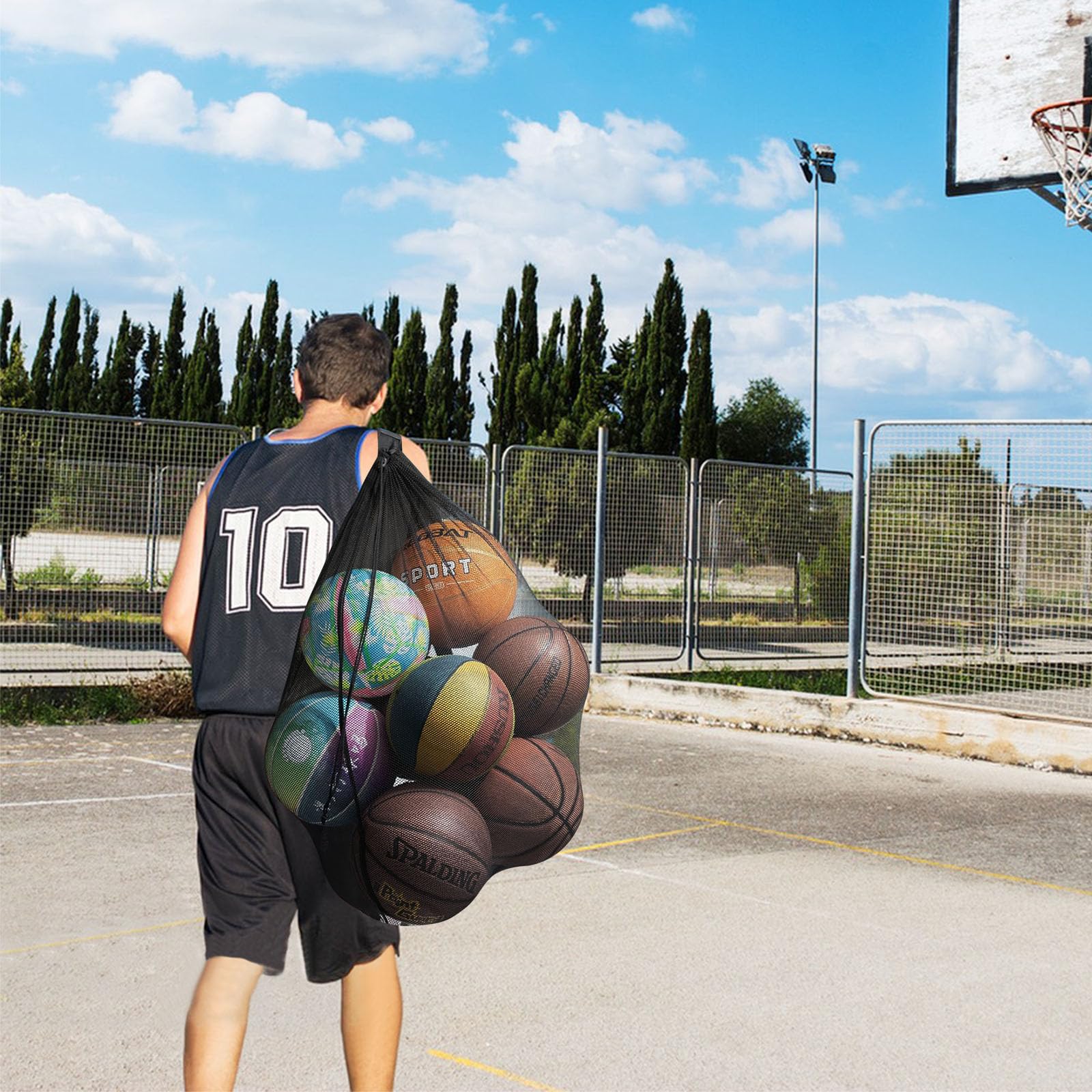 MeoZynxadril Bolsa de Malla Deportiva 79 x 100 cm para Baloncesto Fútbol Voleibol