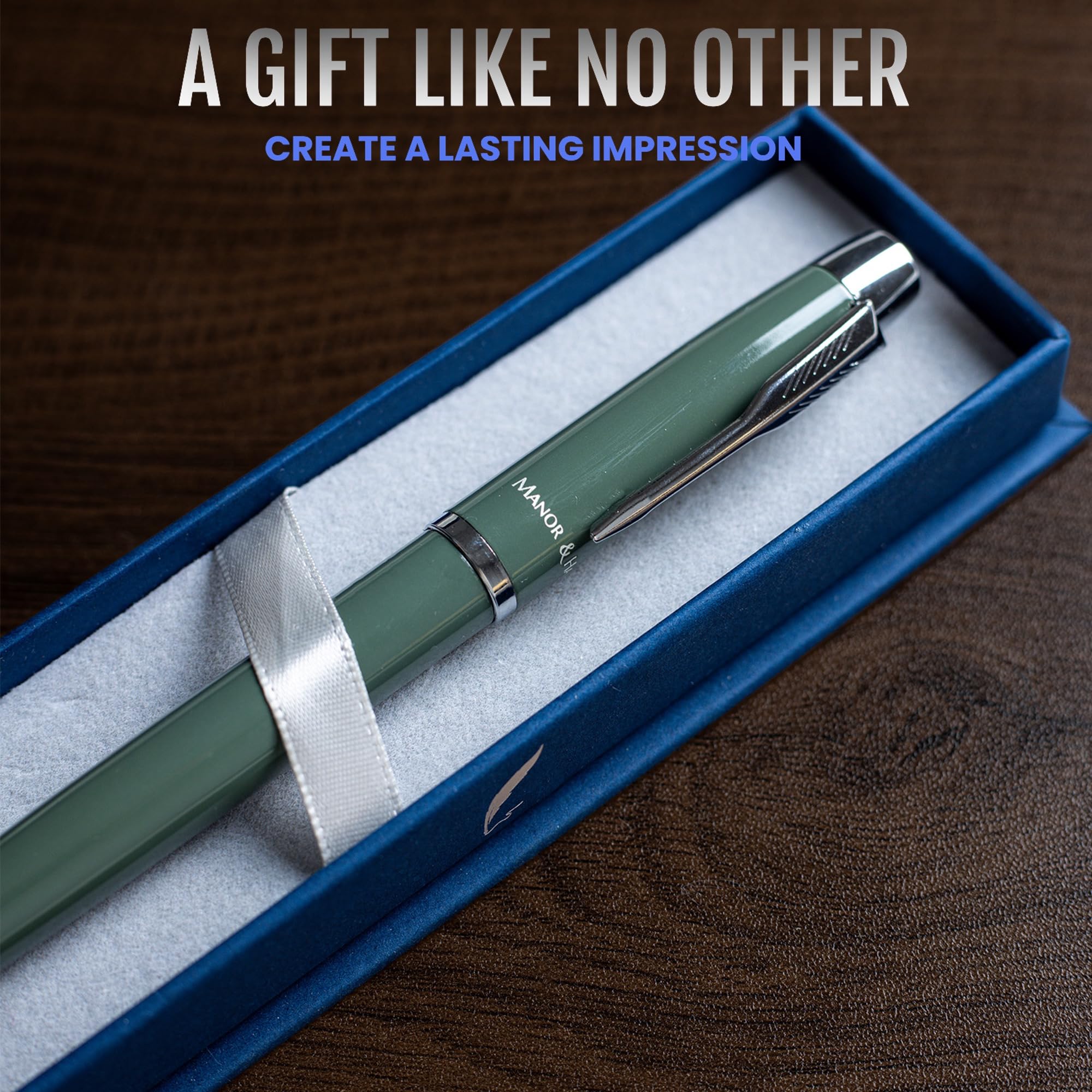 Manor & Hawthorne Personalized Rollerball Pen, Sage Green - Image 4