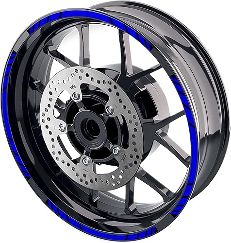 Pegatinas para llantas exteriores de 17 pulgadas S06B compatibles con YZF R125 MT125 MT07 MT10 MT25 FZ25 MT03 (azul)