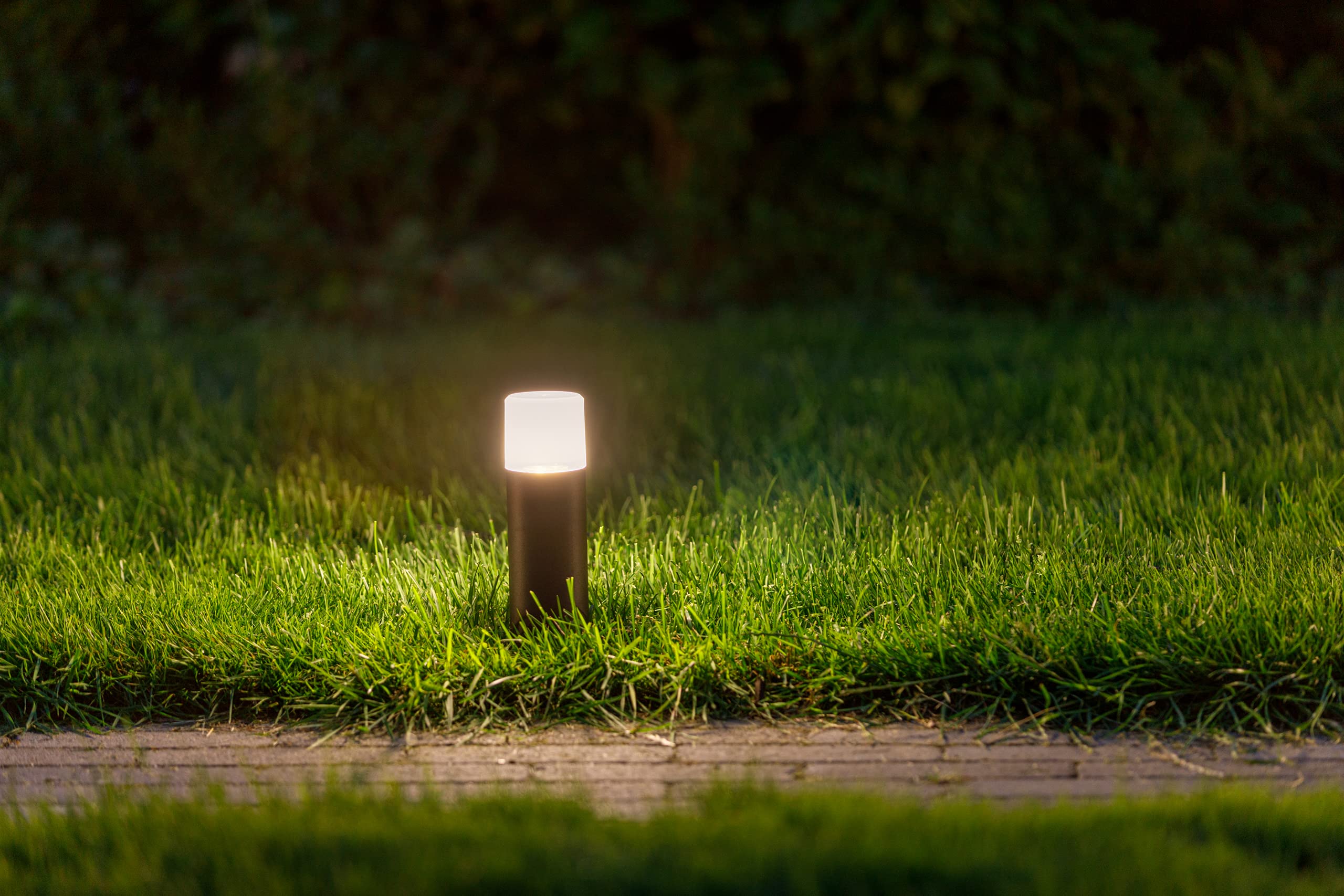 Xelloo 12V Gartenleuchten Set 4 Stück Aluminium PVC 1W LED warmweiß IP44 Schwarz