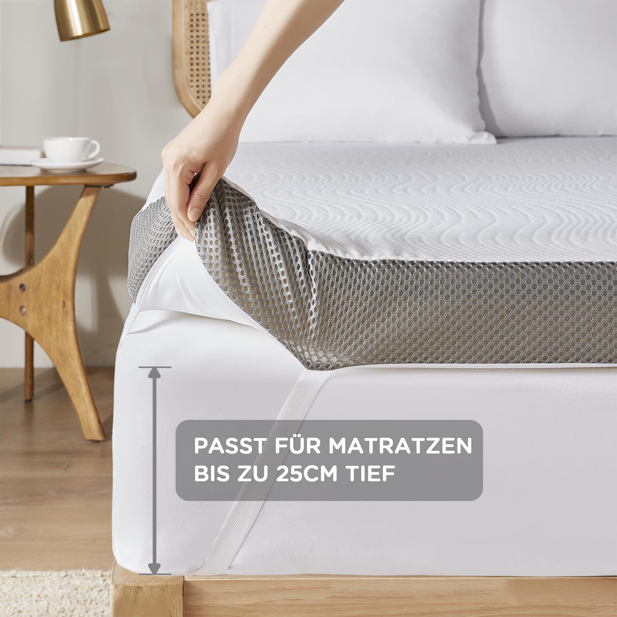 Degrees of Comfort Coprimaterasso 140x200 cm, 10cm H, 2 durezze H2 e H3, memory foam gel per divano letto camper.