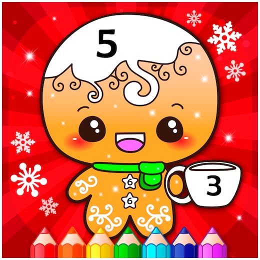 Kids Christmas Coloring Books By Numbers