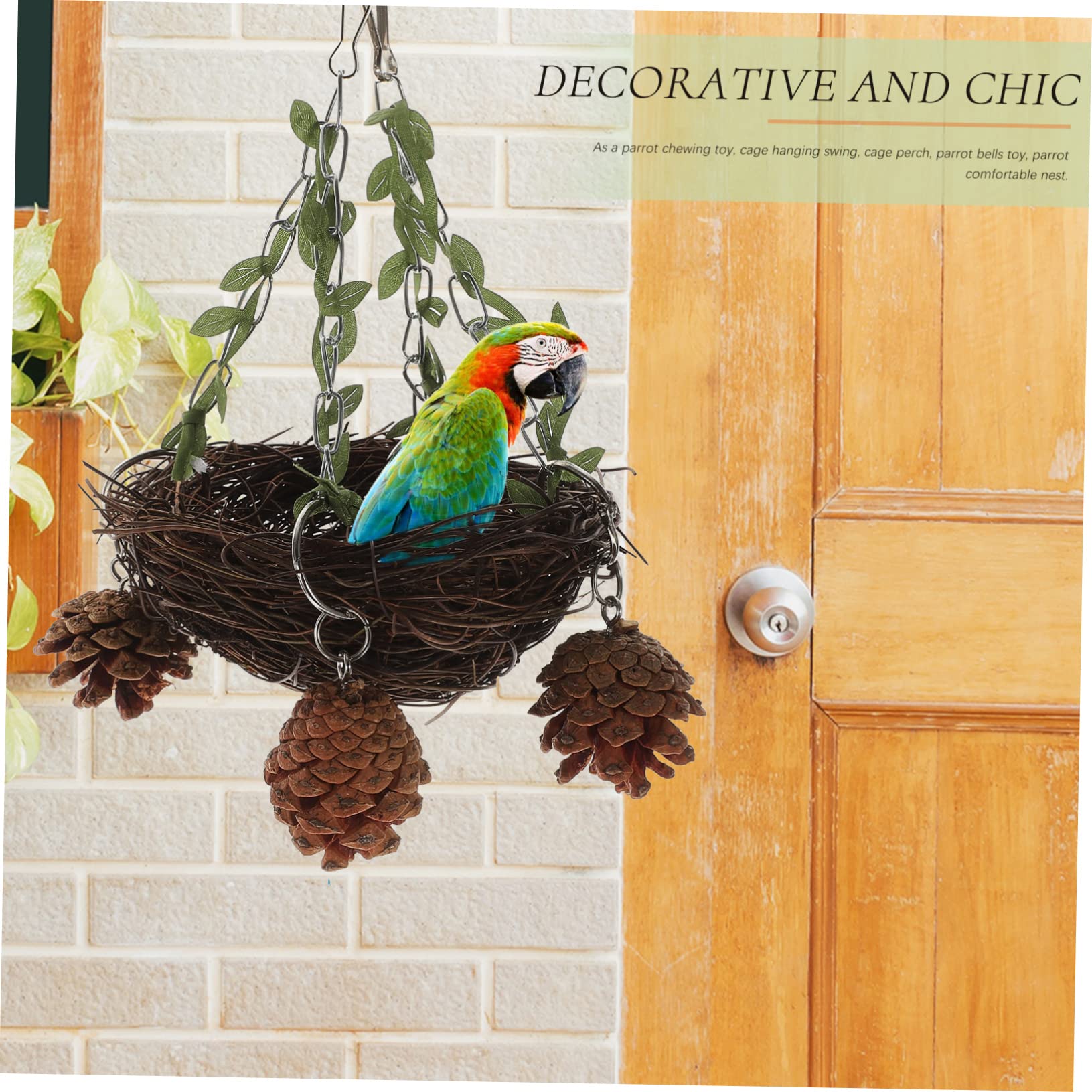 BESPORTBLE 5piezas De Ratán Natural para Pájaros Casa Colgante para Periquitos y Agapornis Accesorio De Jaula Diseño y Seguro para Un