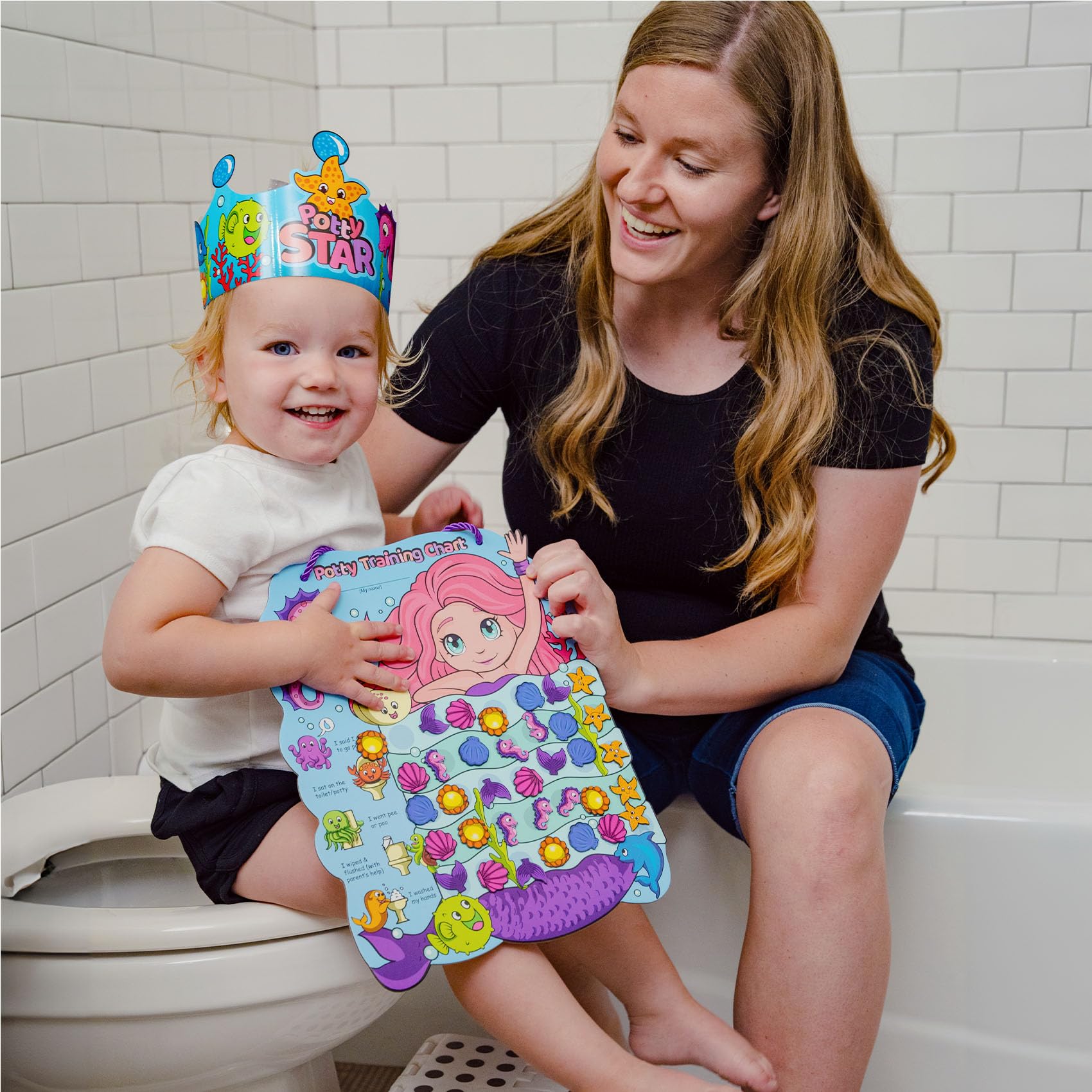 PUTSKA Tabla de recompensas de entrenamiento para ir al baño para niñas con 35 calcomanías reutilizables, tabla de orinal para niñas pequeñas, tabla de recompensas para niños por el éxito del inodoro