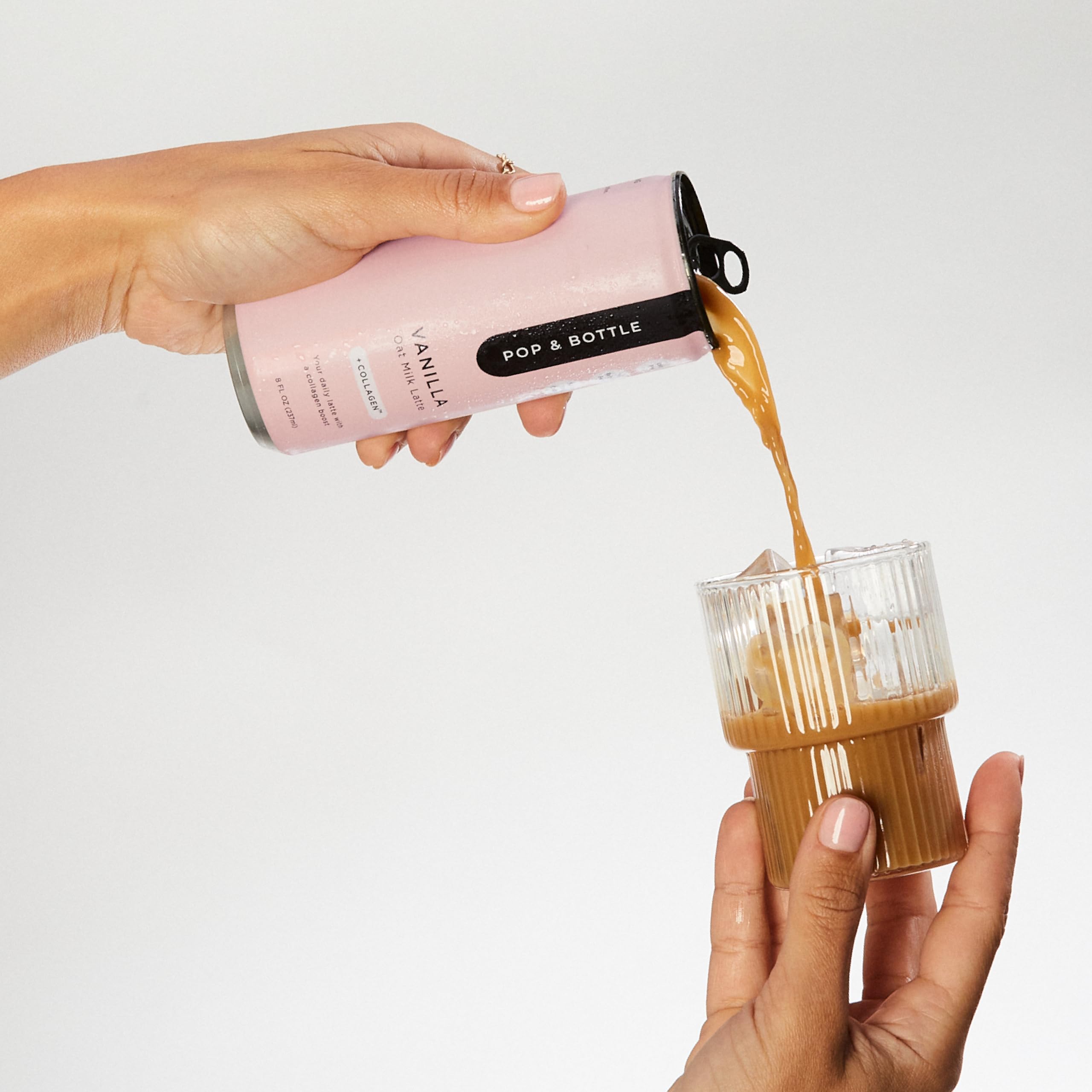 POP AND BOTTLE Vanilla Oat Milk Latte with Collagen, 8 FZ
