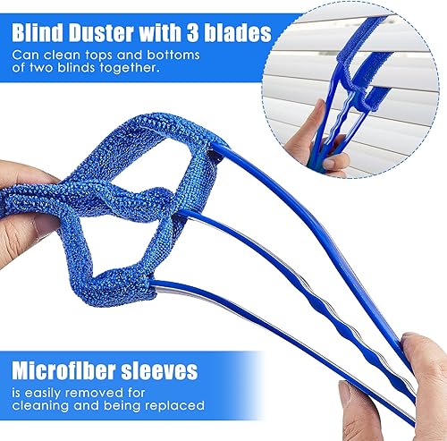 Miniatura 2 de Herramientas para limpiar persianas venecianas para ventana, cepillo para plumero de 7 dedos para ventana, aire acondicionado, plumero, limpieza de