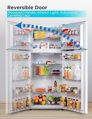 Miniatura 6 de BLACK+DECKER Refrigerador de montaje superior de 14.6 pies cúbicos con congelador, refrigerador de 2 puertas con congelador superior y control de