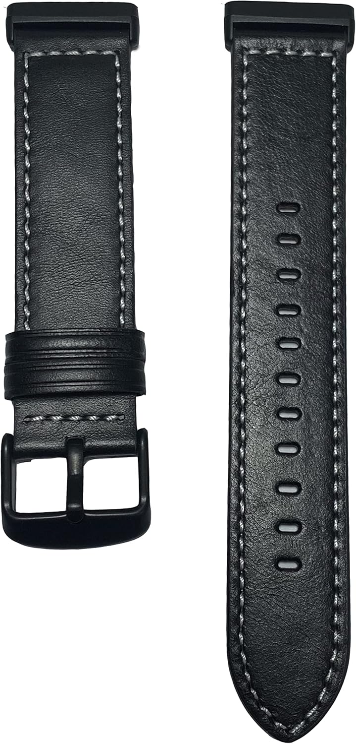 Bands for Fitbit Versa 4, Geniue Leather Replacement Watch Strap for Fitbit Versa 4/ Versa 3, Fitbit Sense 2/Sense Bands for Women Men-2Pack - Image 4
