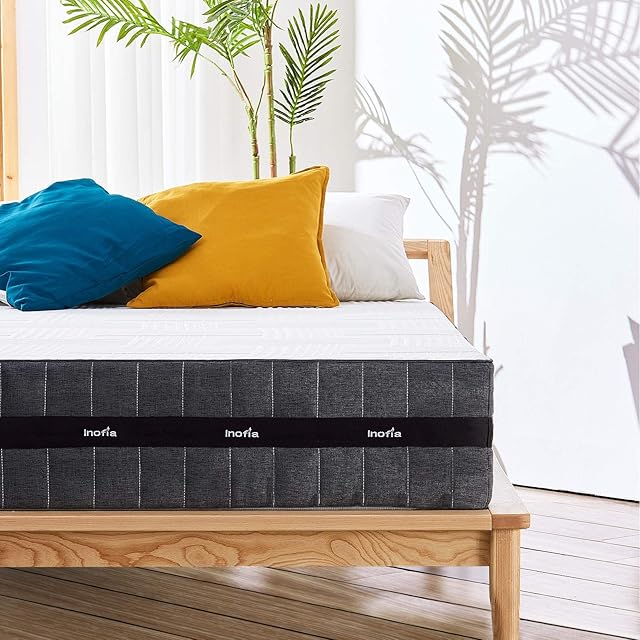 Inofia Sleep 4FT6 Double Mattress,25cm Gel Infused Memory Foam Mattress,Supportive and Pressure Relief with Breathable Soft Fabric Cover,Medium Firm Feel,CertiPUR-US,100 Night Trial