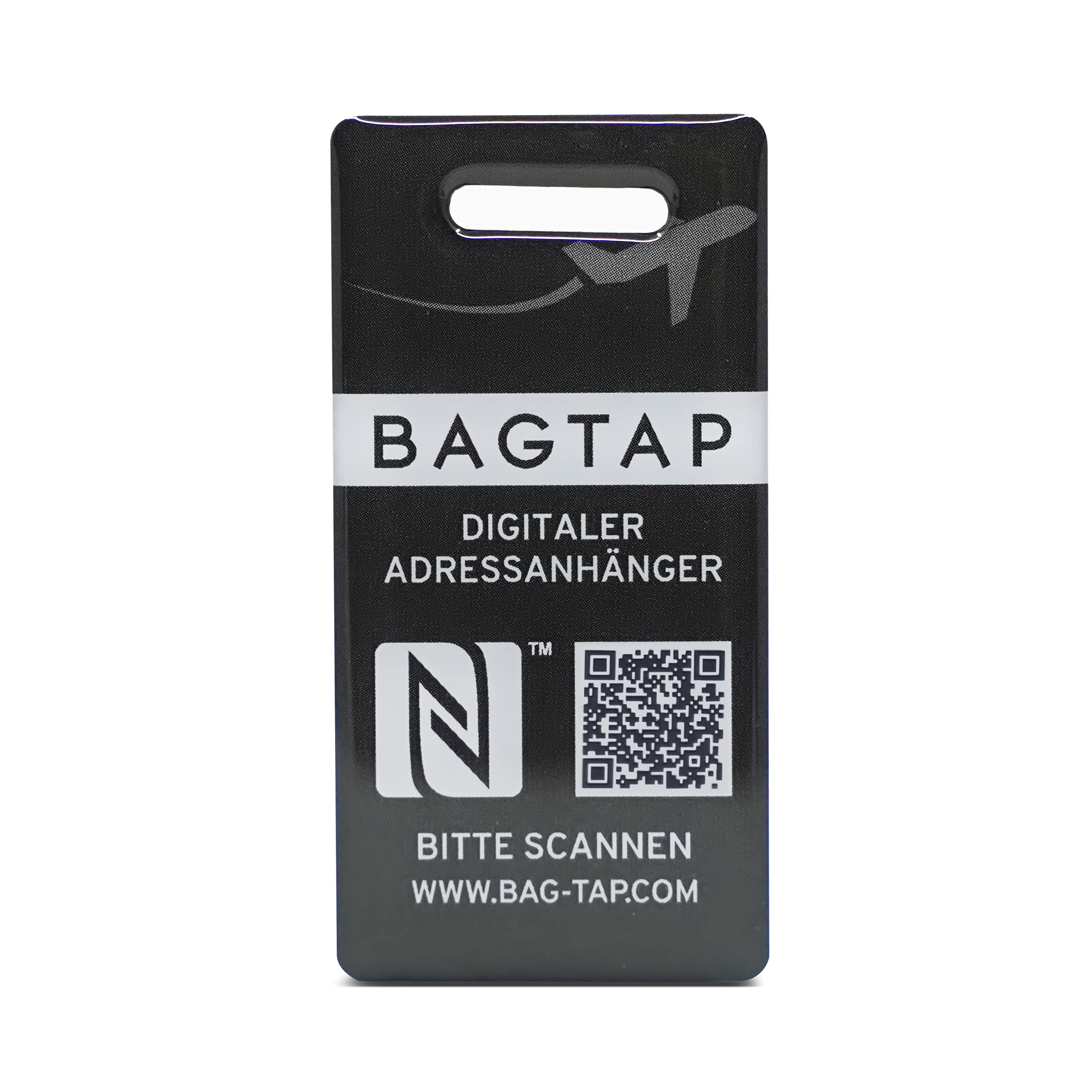BAGTAPPVC - Digital Luggage and Travel Tag, PVC black, black