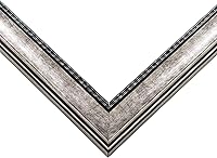 Vista 2 de Marco plateado de 5 x 5 pulgadas de ancho de 1.25 pulgadas Profundidad del marco interior de 0.5 pulgadas Marco de fotos tradicional plateado