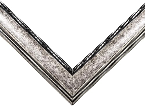 Miniatura 2 de Marco de madera real plateada de 25 x 25 pulgadas de ancho de 1.125 pulgadas  Profundidad del marco interior de 0.5 pulgadas  Completo con acrílico