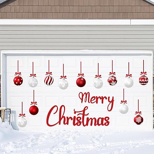 Vista 137 de 90shine 32 imanes navideños para decoración de puerta de garaje, bola de Navidad, refrigerador y cocina (rojo, verde, dorado)