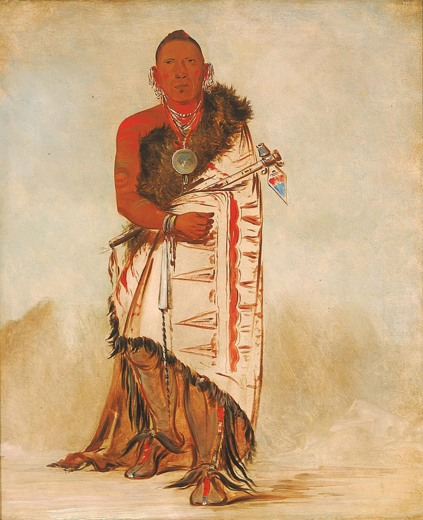 SERENDIPITP Aesthetic Poster Photo Wall Print Retro Picture Brave Chief Chief of the Tribe by George Catlin Modern Wall Artwork for Home Decor 60x90cm