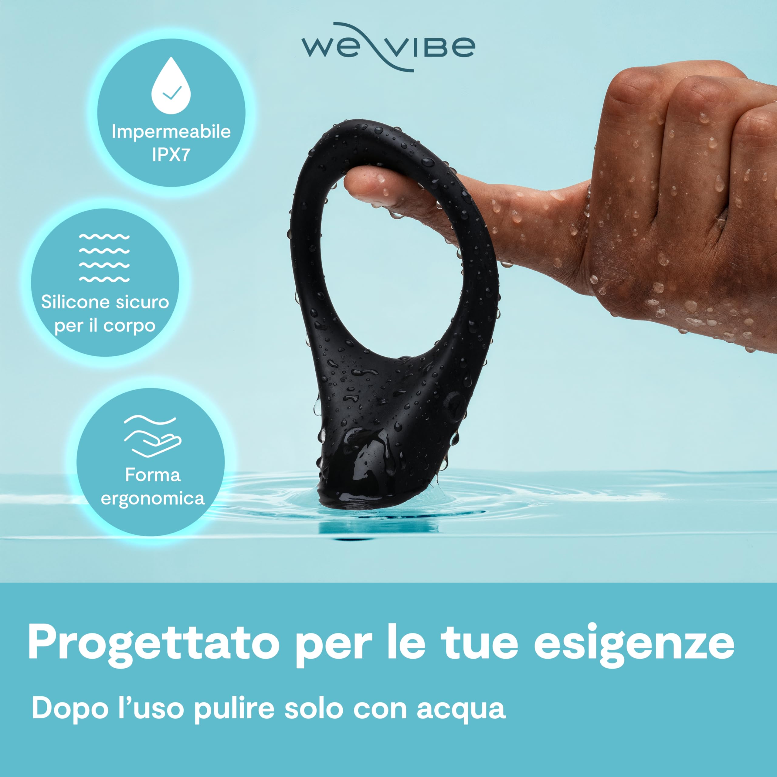 We-Vibe Verge 2 Anello vibrante per il pene - Anello fallico 52mm - Stimolazione perineo & Clitoride - Controllo App a distanza - 10+ modi di vibrazione - Impermeabile - Sex Toys per uomo e coppie