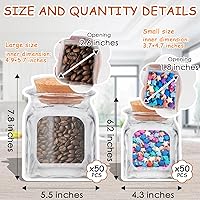 Vista 2 de 100 bolsas para botellas de tarro de masón, 2 tamaños, bolsas decorativas reutilizables para aperitivos, bolsas de almacenamiento de plástico