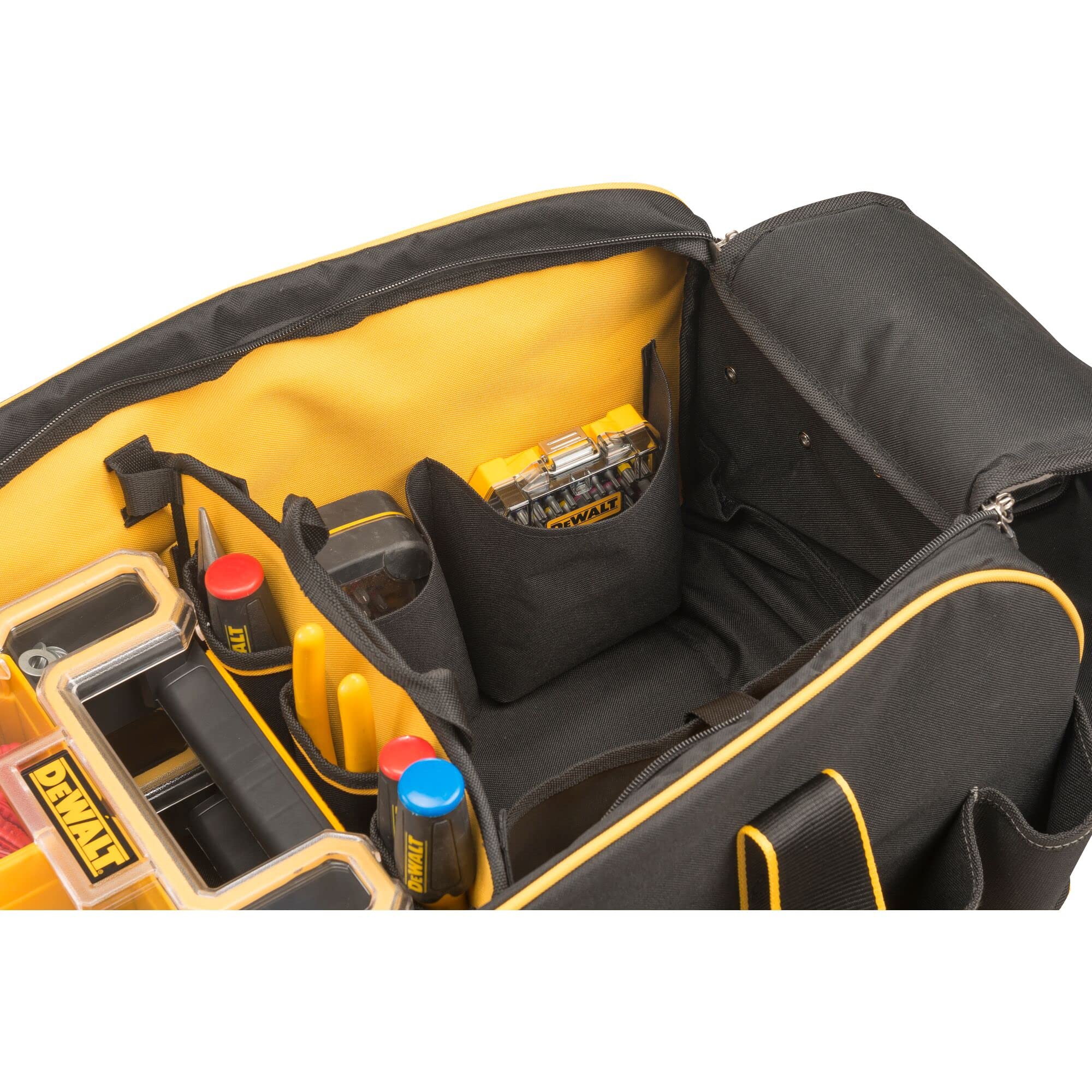 Dewalt DWST179210 Duffel Trolley Bag with Wheels, Yellow/Black, Large