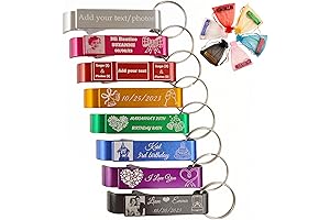 Personalized Bottle Opener Keychain - 100 Pack Custom Switchblade Bottle Opener for Wedding, Party