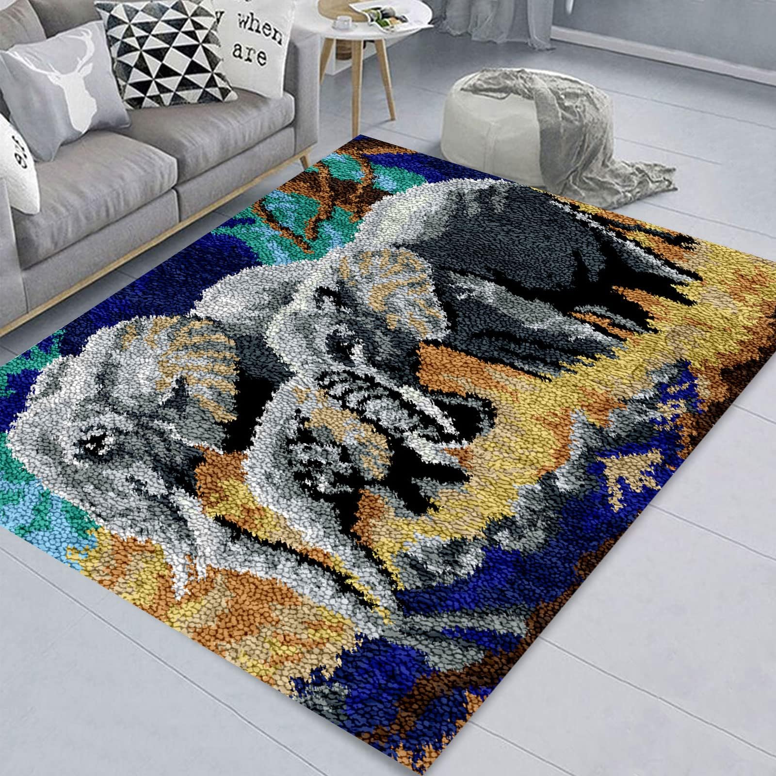 ZIVER Latch Hook Rug Kits DIY Rug Making Kits For Adults Kids Beginners Tapestry Kits Embroidery Kits Carpet Doormat Creative Gift.