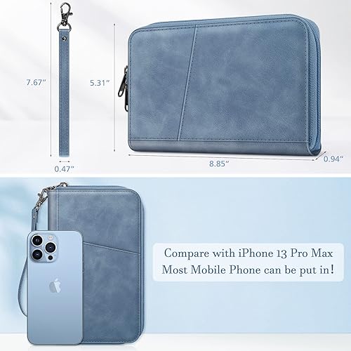 Miniatura 4 de Fintie Soporte para pasaporte familiar, cartera con bloqueo RFID, estuche organizador de documentos de viaje, funda para tarjetas de crédito para