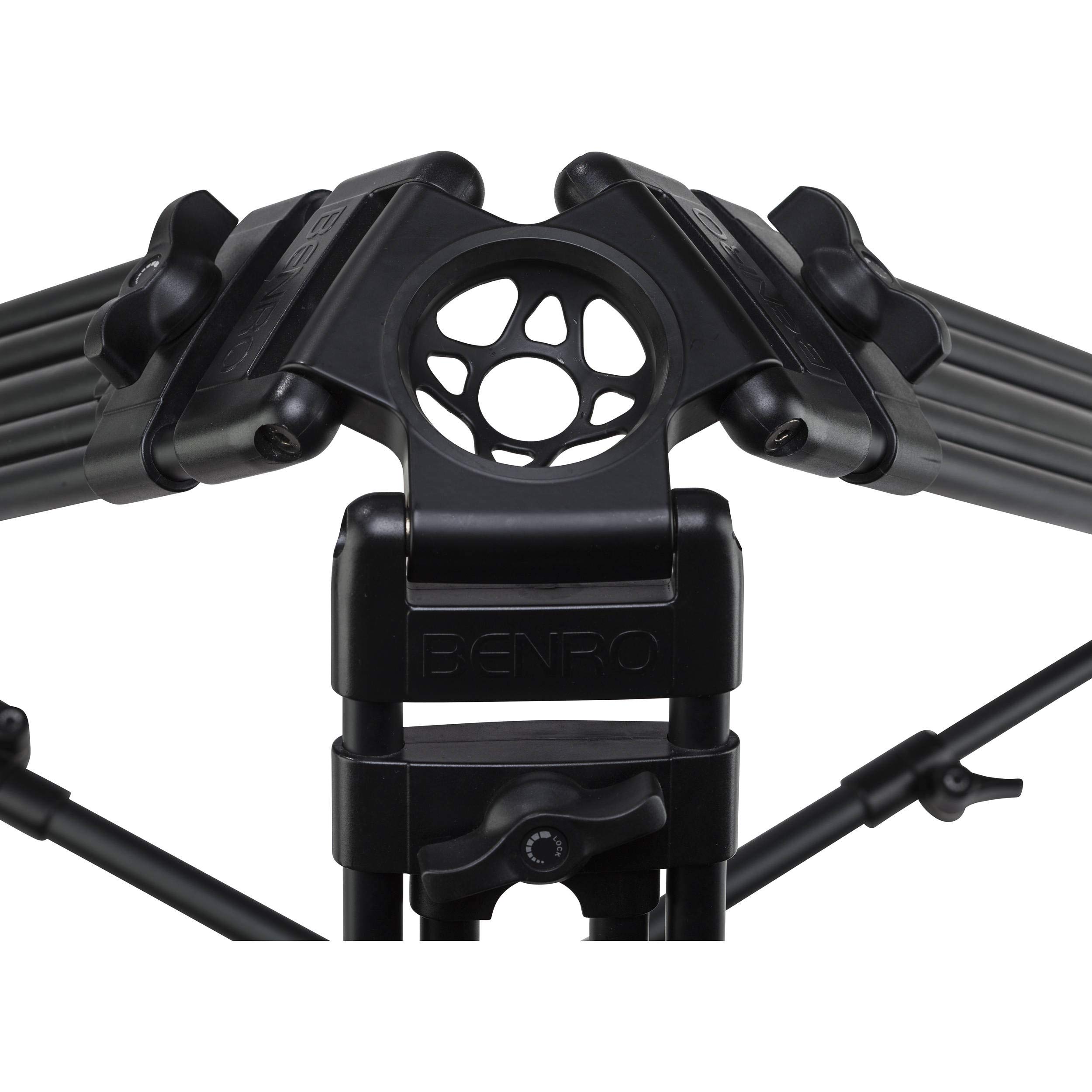 Benro A673TM - Treppiede video a doppio stadio in alluminio e testa S8PRO, ciotola da 75 mm, 3 sezioni delle gambe, leva girevole