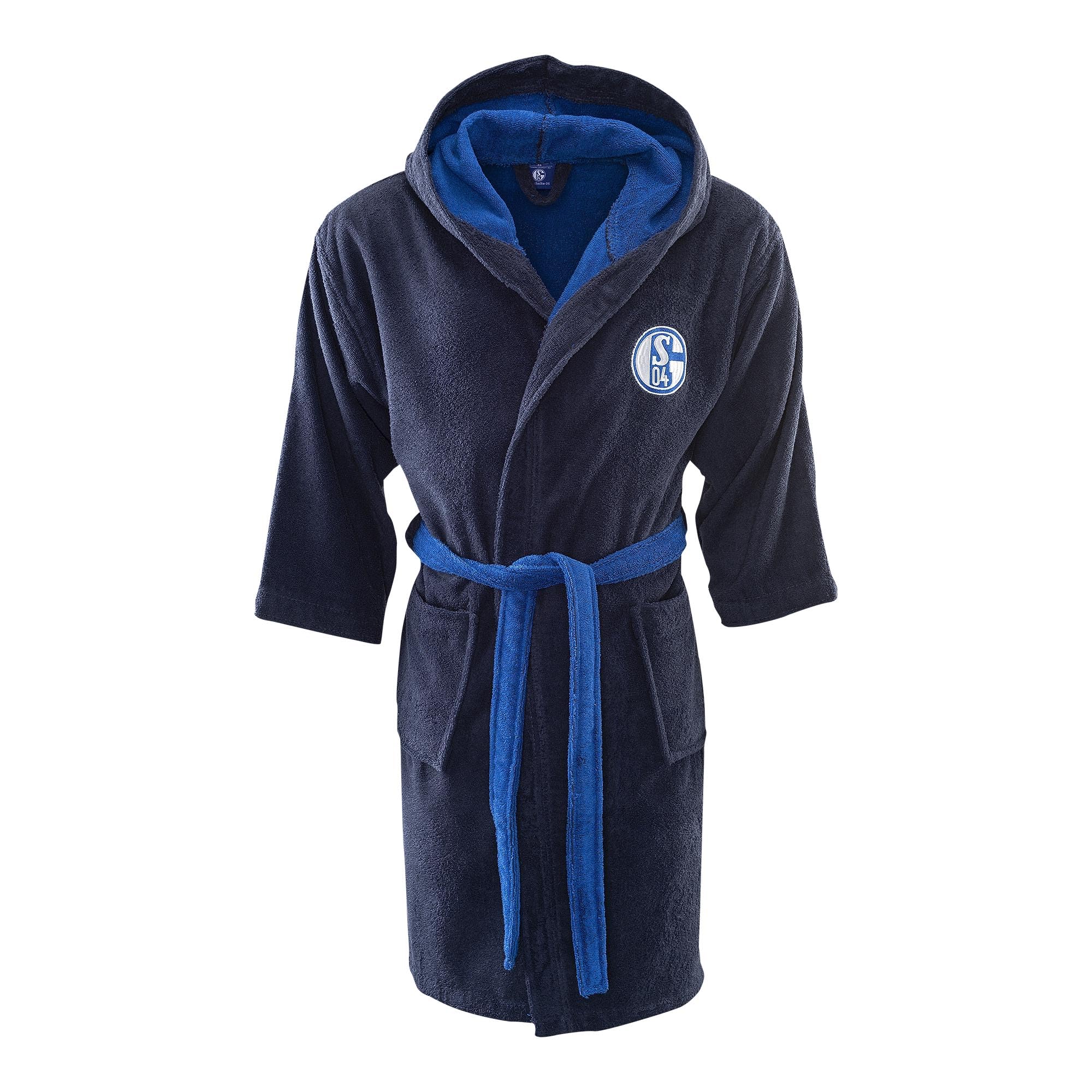 FC Schalke 04 Bademantel navy Kapuze (DE/NL/SE/PL, Alphanumerisch, XS, Regular, Regular, navy)