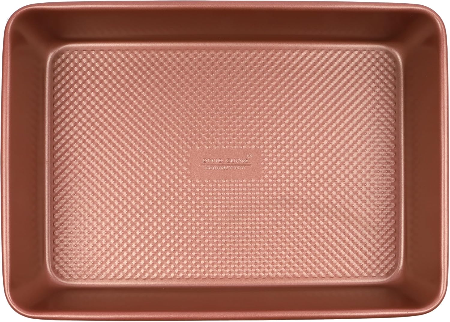 David Burke 13x9 Oblong Baking Pan – Carbon Steel, Non-Stick, PFTE & PFOA Free, Oven Safe with AirFlow Baking Technology – Rose Gold